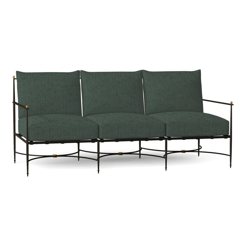 Roma 77" Wide Outdoor Patio Sofa with Cushions, No Welt, Perigold Play Jungle