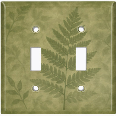 Couvercle de plaque d'interrupteur en métal; Bascule standard à 2 bandes US - Motif de feuilles