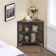 Kempst Corner End Table Shelf, 3-Tier Display Shelves with Protection Door, Metal Frame Storage Cabinet Org
