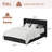 Full Size Bed Frame with Lift Up Storage, Corduroy Upholstered Platform Bed with Wingback Headboard, Solid Wooden Slats, No Box Spring Needed, Hydraulic Support, Black-2035002014-2035002009