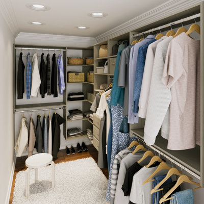 Grid 65" W - 113" W Corner Closet System (Can be Cut to Fit)