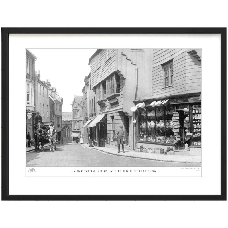 Launceston, Shop In The High Street 1906 - Single Picture Frame Print, 45cm H x 60cm W x 2.3cm D
