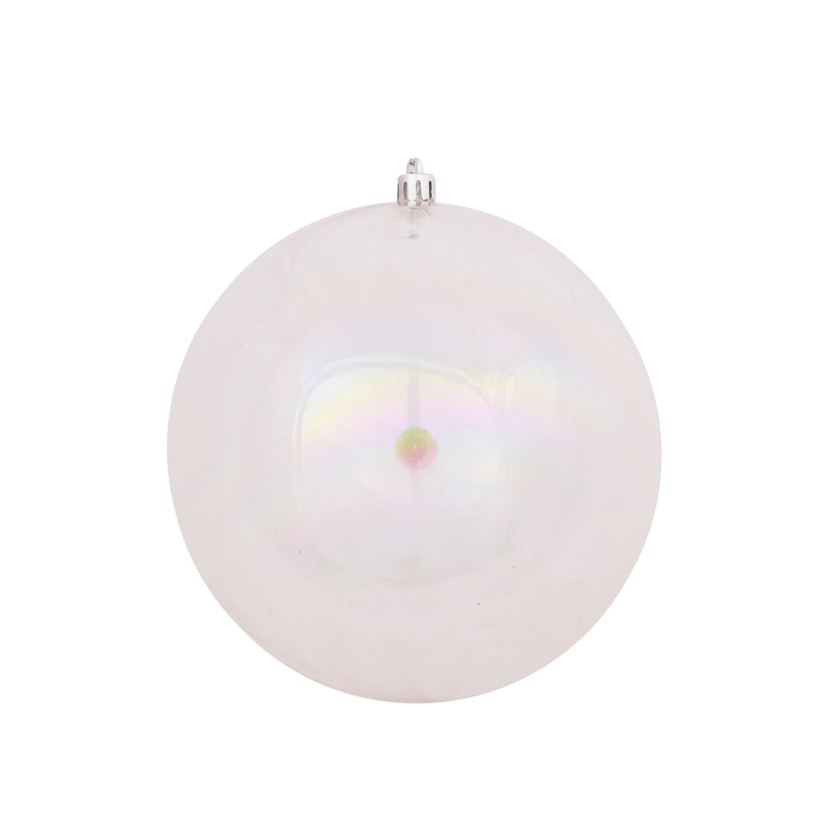 Holiday Décor Ball Ornament, 2.75" H x 2.75" W x 2.75" D, Clear Iridescent