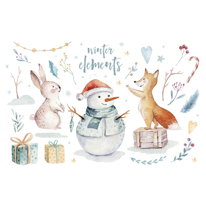 Christmas Illustration - Wrapped Canvas Print, 30cm H x 46cm W x 3.8cm D