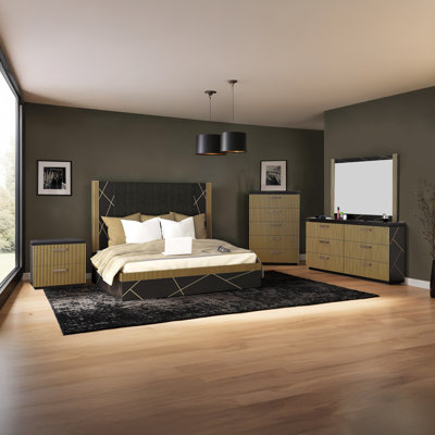 Halima Upholstered 5 Piece Bedroom Set