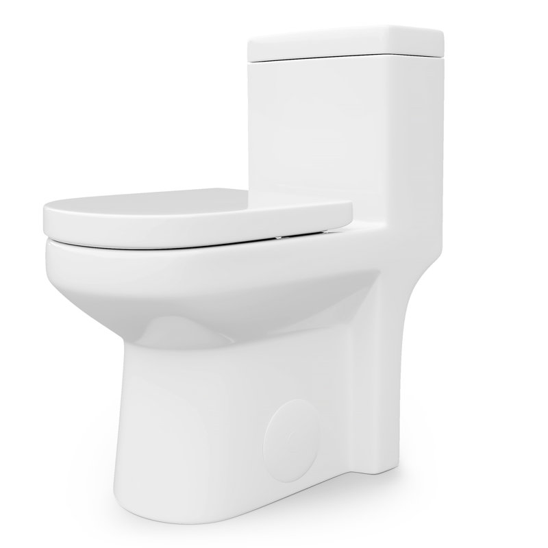 Sotomo Compact One-piece Skirted Toilet, 1.1/1.6 Gpf Round Space-saving Toilet With Soft-close Seat