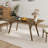 Contemporary Walnut Finish Dining Table with Solid Rubberwood Base (70")