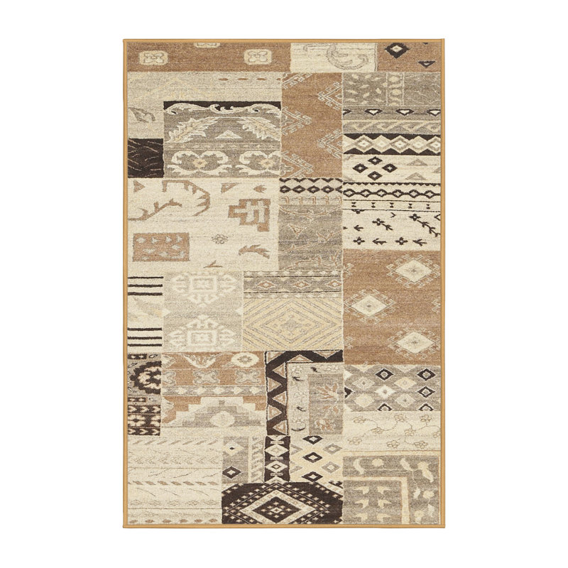 Tapis gris / brun, Rectangle 5 pi x 7 pi