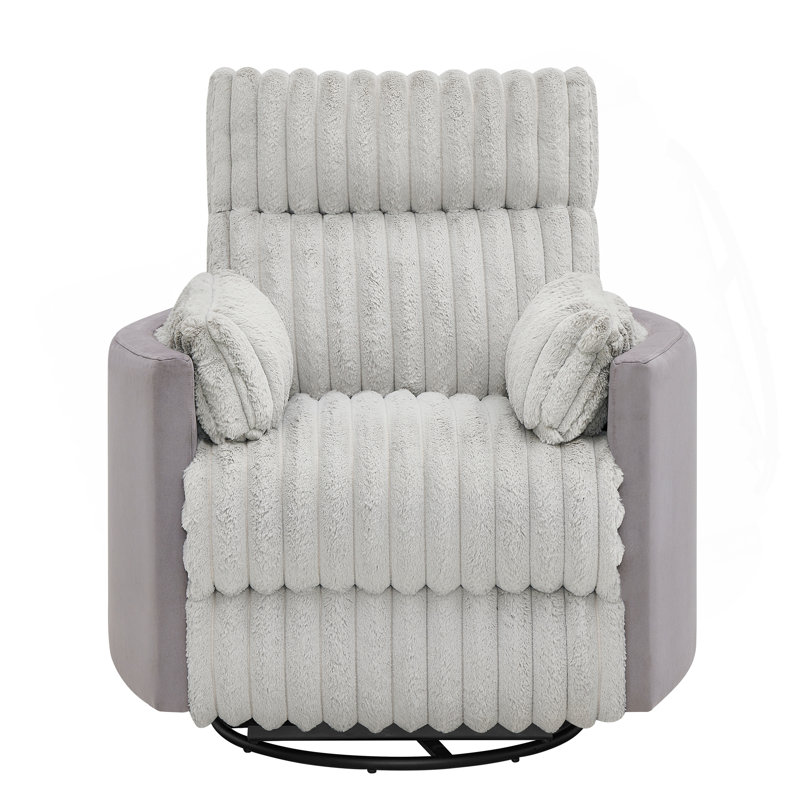 Fauteuil inclinable manuel en velours côtelé Bocaton, Gris