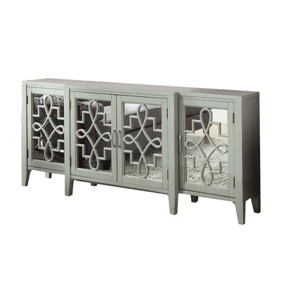 Antique Gray Finish Console Cabinet