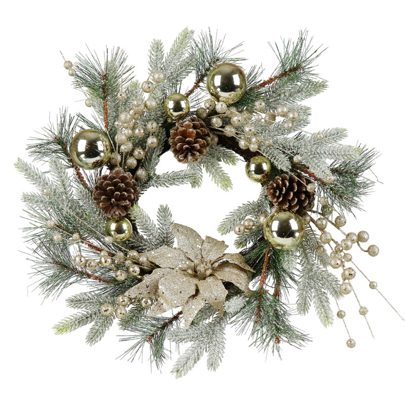 Fleurs de Noël multicolores 20 po avec pin et ambiance festive American Design