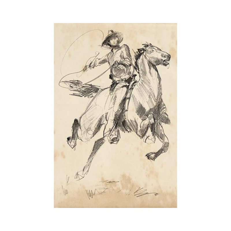 King Of The Rodeo I by Jennifer Paxton Parker - Wrapped Canvas Painting, 66.04 cm H x 45.72 cm W x 1.91 cm D