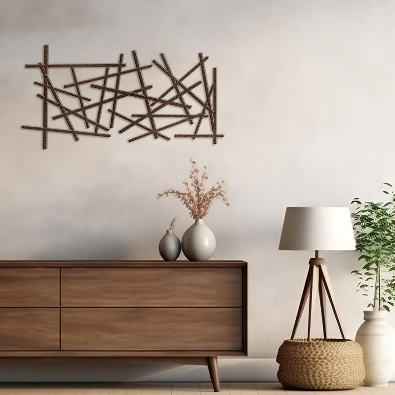 Wall Decor Metal, Bronze, 12" H x 24" W x 0.05" D