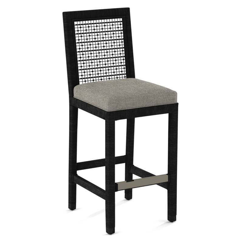 Tabouret de bar Sorinda Glinda, Gris de base 0317-83, Noir, noir, noir, noir