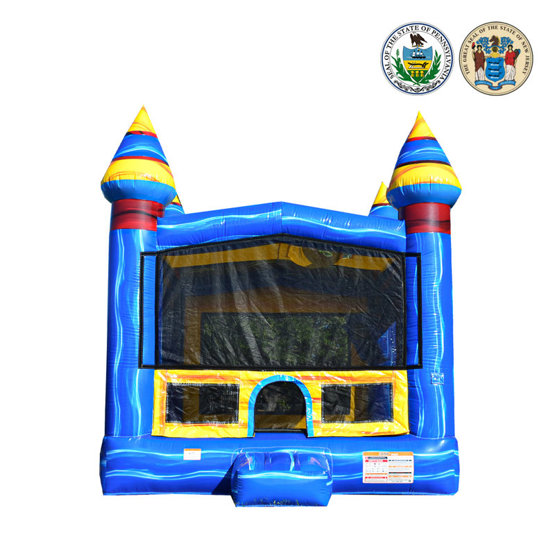 Jeu gonflable 13 pi x 13 pi JumpOrange Melting, Bleu