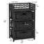 Commode tissée 3 tiroirs avec poignées découpées et corde de papier teintée noire-257942780