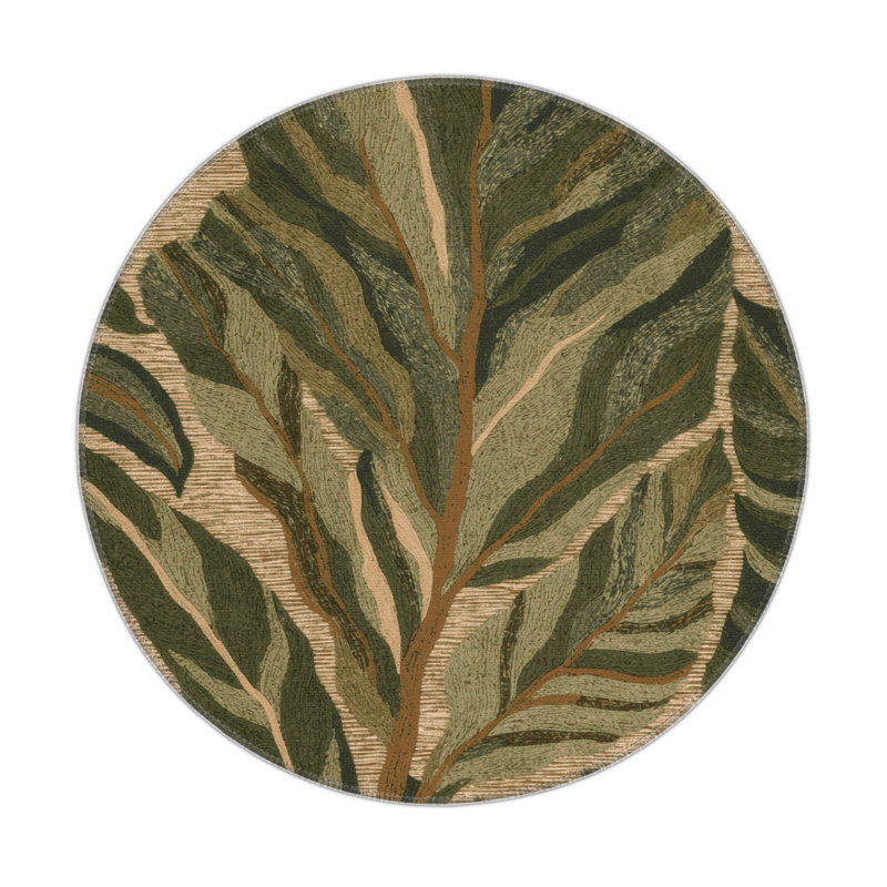 Tapis d'intérieur et d'extérieur brun Nature, Rond 5 pi