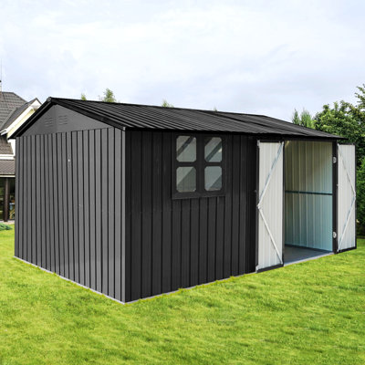 Metal Garden Shed, Storage Shed With Window, Shelves For Outdoor