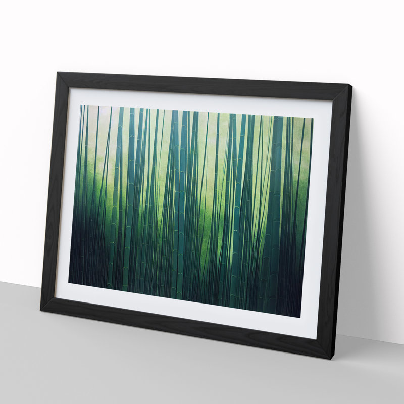 Attractive Bamboo Forest - Framed Print, 34cm H x 46cm W x 2cm D, Black
