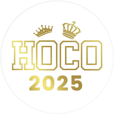 Autocollants HOCO 2025, conception de couronne de danse de retour blanche et dorée, cadeaux de fête et album
