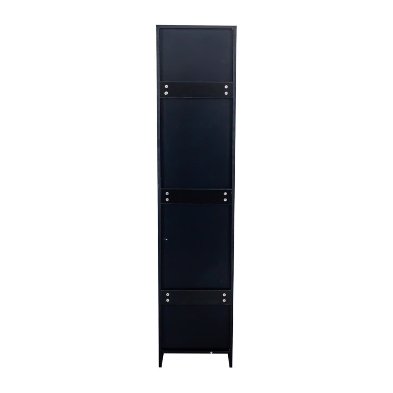 Stackable Wall Mounted Storage Cabinet, 15.75" D X 15.75" W X 70.87" H,Black