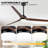 72" Black Solid Wood Propeller Ceiling Fan with Light and Remote/APP Control, 6-Speed, Dimmable LED Ceiling Fans for Living Room