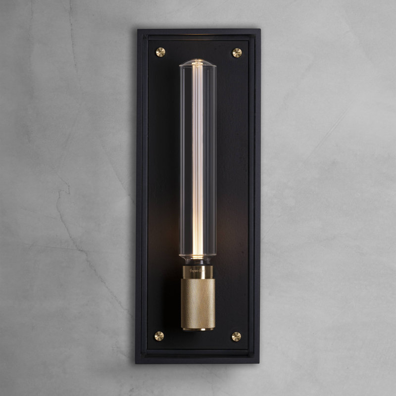 Outdoor Sconce, Brass/Black