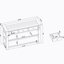 Console en bois de pin massif 48 po, table d'appoint moderne avec 3 tiroirs de rangement et 2 tablettes. Facile à assembler (blanc antique + plateau brun) (ancien SKU: W120246668)-459275153-459275155