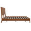 Structure de lit plateforme en bois de bambou massif de style Mid-Century avec lattes de bois et support en métal, lit-bateau, aucun sommier requis, assemblage facile-128923079-128923081