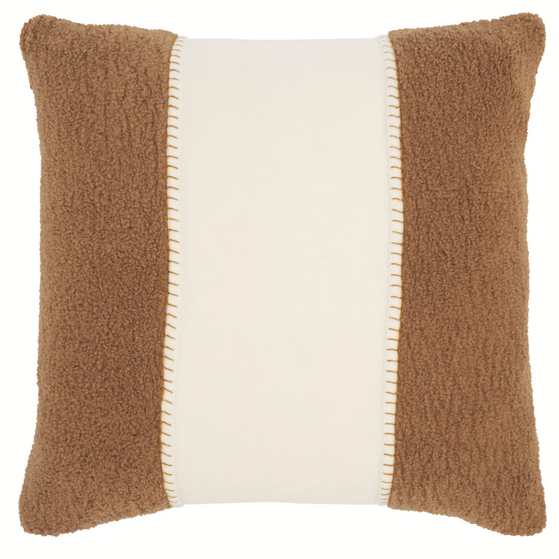 Housse et insert de coussin carré Camdyn, Chameau/Ivoire