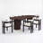 Lyddia 6-Person Dining Table Set With Upholstered Dining Chairs & Fluted Double Pedestal Base-129681402-129681405