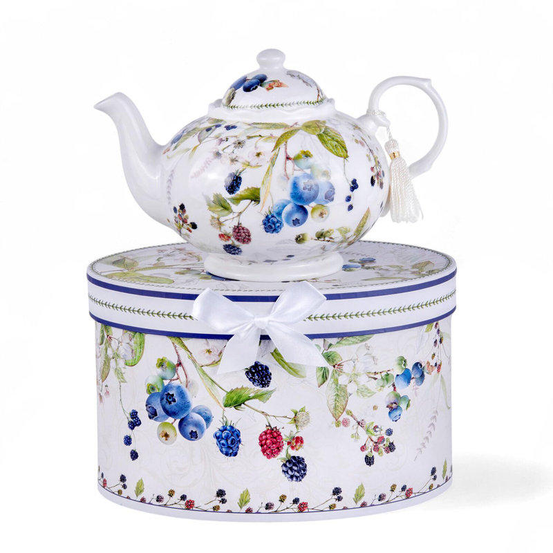 Théière Wild Berries Bone China 33,81 oz liq. (1000 ml) dans une boîte cadeau