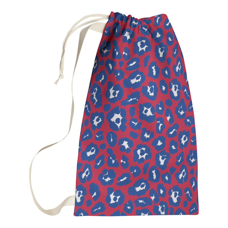 Fabric Laundry Bag with Handles, 36" H x 28" W, Red/Blue/White, Buffalo