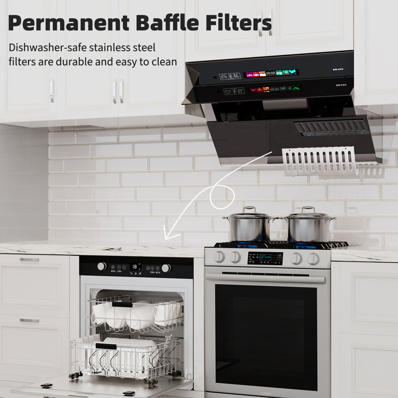 Brano 30" Black Range Hood With 900 Cfm, Voice/gesture/touch Control, Side-draft Design & Ducted/ductless Convertible - For Under-cabinet Modern Kitchens?