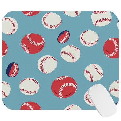 Sports Baseball Pattern XI Children's Gaming Cute Office Laptop Desk Pad Gift Mat Square Rectangle Non-Slip Mousepad