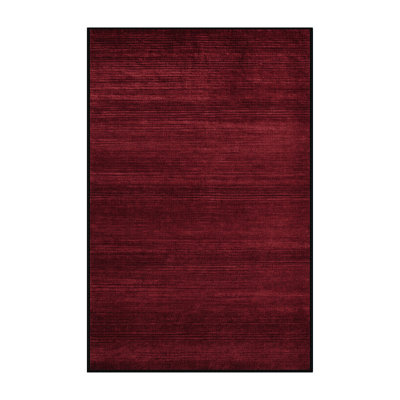 Machine Washable Solid Red Area Rug