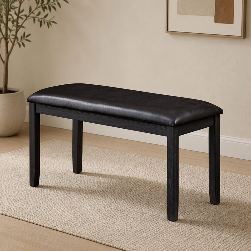 Ensemble de salle à manger 6 pièces avec table, chaises et banc en cuir PU