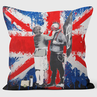 Punk Union Banksy Inspired Graffiti Art Cushion