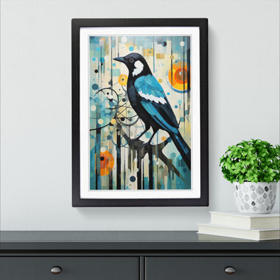 Magpie Dadaism - Single Picture Frame Print on Wood