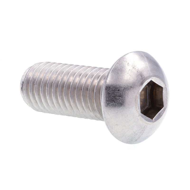 Socket Cap Screws, Button Head, Hex (Allen) Drive, 5/16 in-18 X 1 in (10 Pack), 3.9" H x 2.8" W x 0.65" D, Stainless Steel