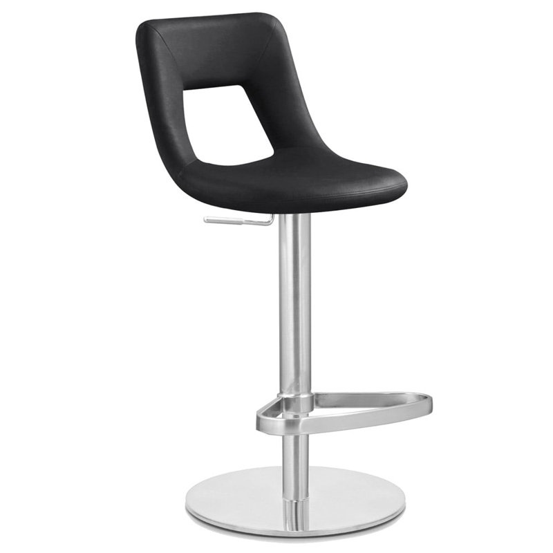 Tabouret de bar Jazz - Base plate ronde - bleu, Noir, noir, noir, noir