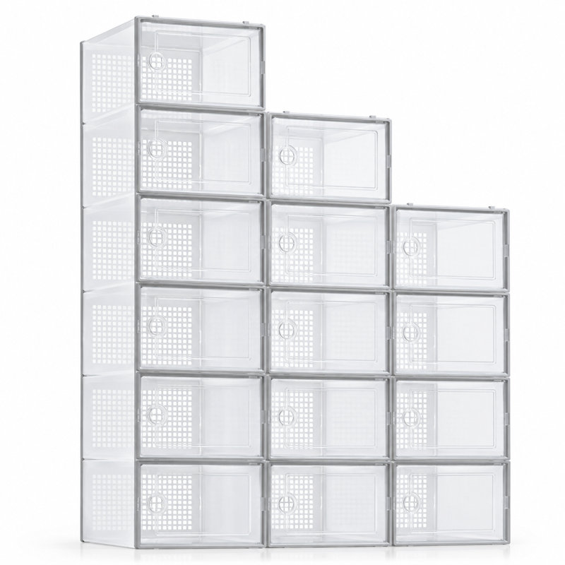 London Boutique Plastic Box, 15PCS, Gray