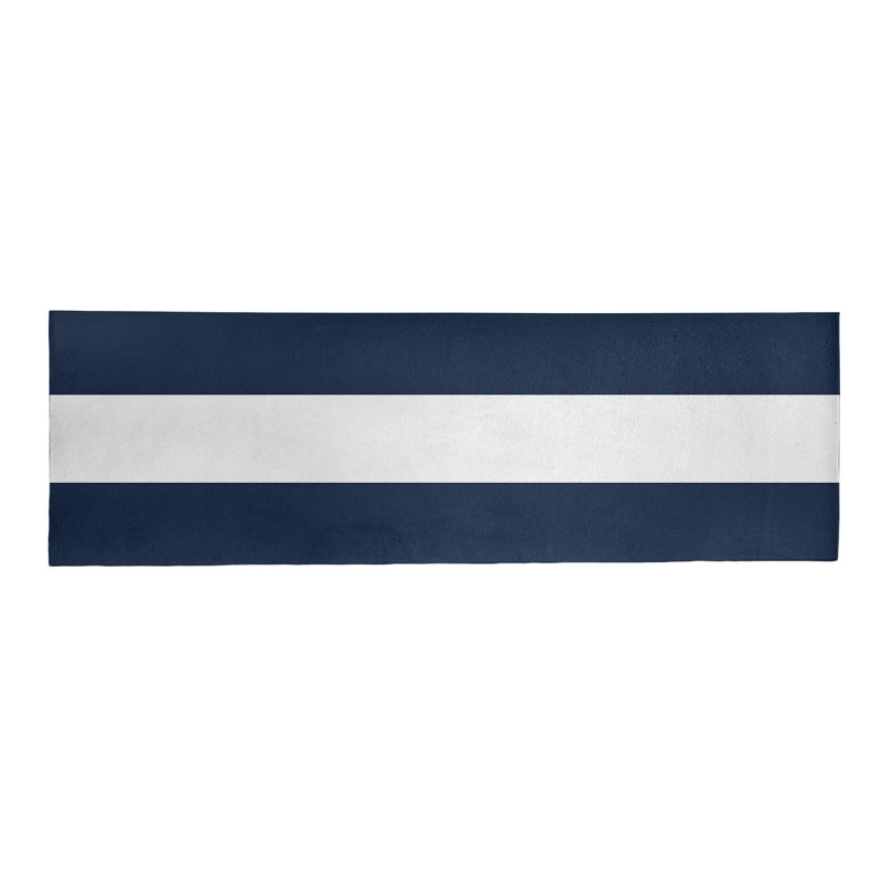 Tapis à rayures bleu/blanc minuit, Tapis de couloir 2 pi 6 po x 8 pi