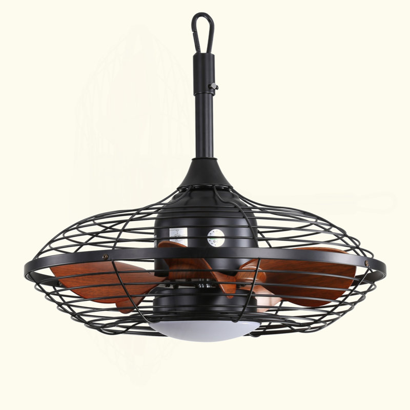 Ventilateur de plafond à fixation verticale de 20 pouces DEL 18W 3CCT 5 pales en ABS avec suspension et crochet pour l'extérieur
