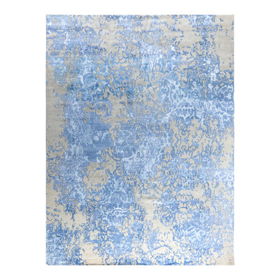 Overdyed One-of-a-Kind Rectangle 9'2" X 12'1" Hand Knotted Area Rug
