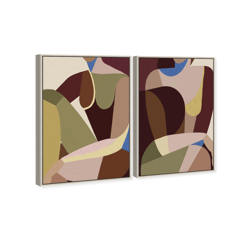 Body Studio Set Abstract Canvas Print by Oliver Gal, Black Frame, 10 x 15, 25"H x 37"W, Silver Floater Frame