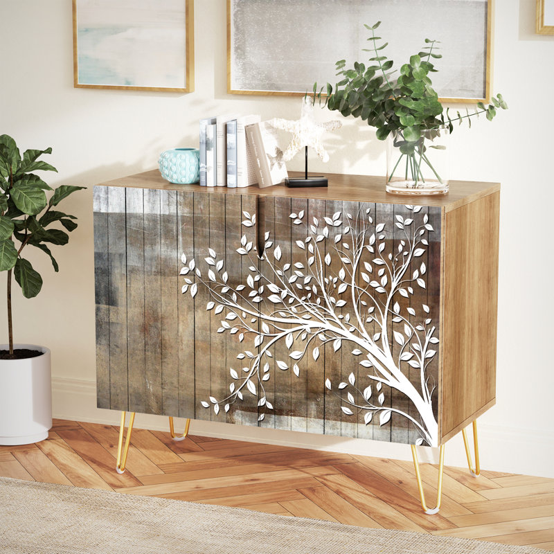 35'' Sideboard, Tree Silhouette Brown