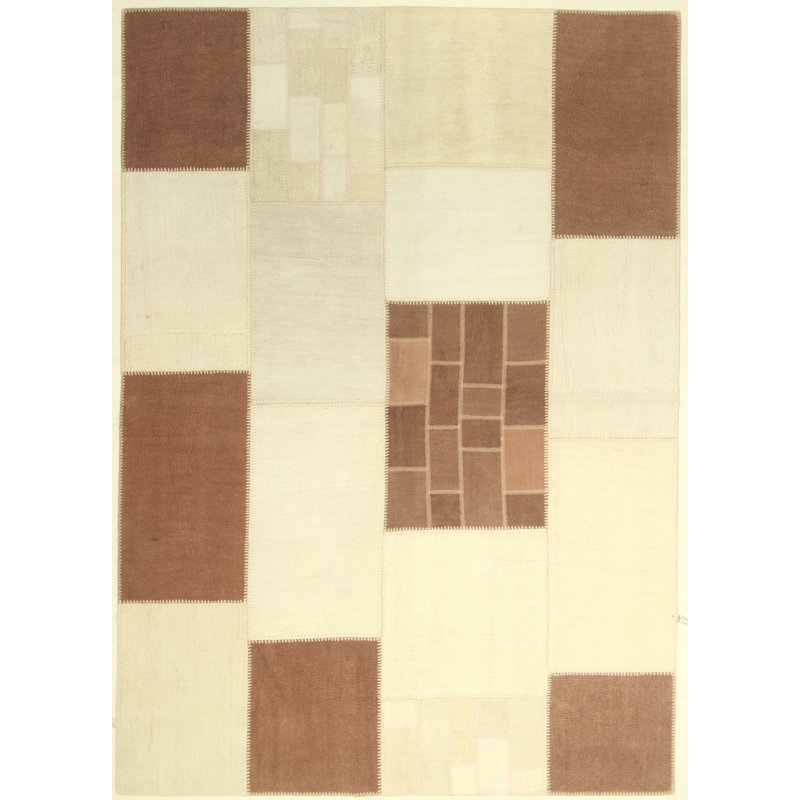 Tapis brun en coton noué à la main