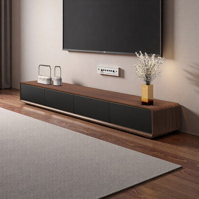 Modern Wooden TV Stand with Full Floor Design