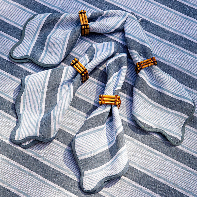 Cabana Stripe Napkins, Ocean